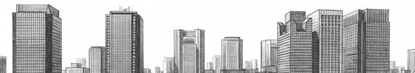 Pencil drawing of a city skyline